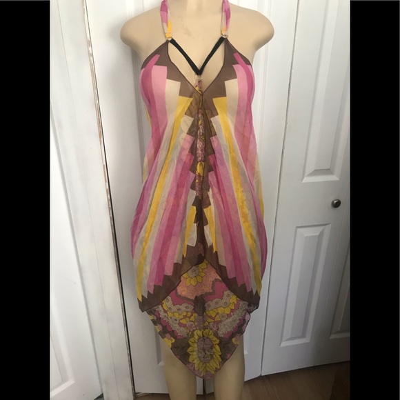 BCBGMaxAzria Dresses & Skirts - BCBG sheer handkerchief dress or tunic boho flowy